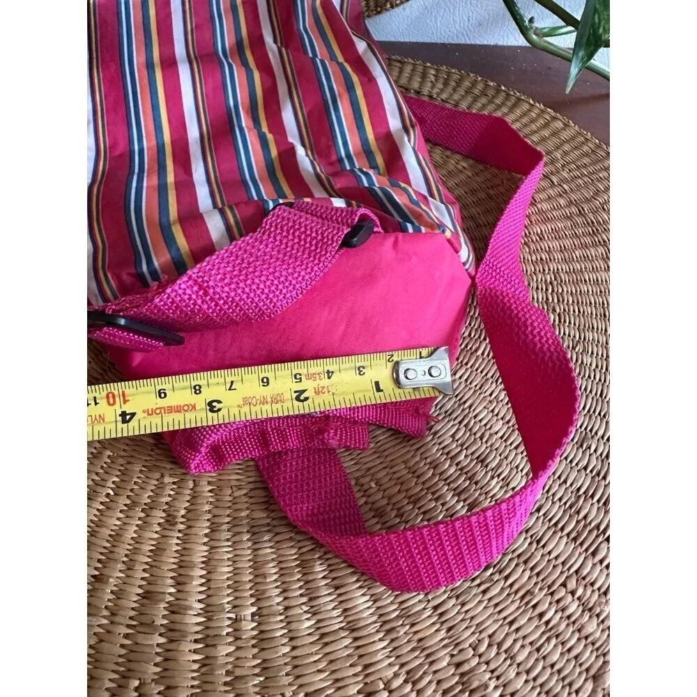 Insulated Striped Bottle Tote Bag